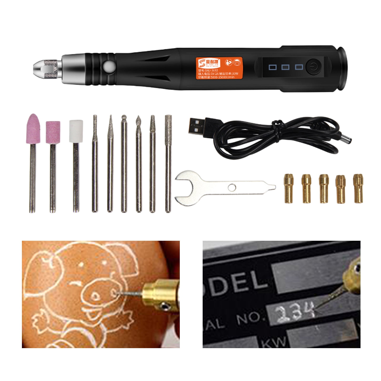 GUOOL Multi-Functional Micro Engraver Pen with Scriber Engraving Tool Kit Etcher Handheld Corded DIY for Metal Plastic Etching wood material glass