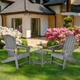 thumbnail image 2 of Costway 2PCS Patio Adirondack Chair Weather Resistant Garden Deck W/Cup Holder Grey, 2 of 7