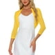 thumbnail image 1 of INSPIRAR CHIC Blusas Semi Transparentes para Mujeres Elegante Cárdigan Bolero Amarillo de 3/4 de Manga Talla L, 1 of 6