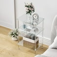 thumbnail image 4 of Tempered Glass Side Tables Set of 2 Acrylic End Table with 3 Storage Shelve transparent Bedside simplicity clear 3-Tier Nightstands small Spaces Office Bedroom Living Room Study Transparent, 4 of 8