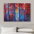 thumbnail image 3 of wall26 Canvas Print Wall Art Vibrant Blue &amp; Red Autumn Paint Stroke Forest Nature Wilderness Illustrations Modern Art Landscape Relax/Calm Multicolor for Living Room, Bedroom, Office - 32"x4, 3 of 5