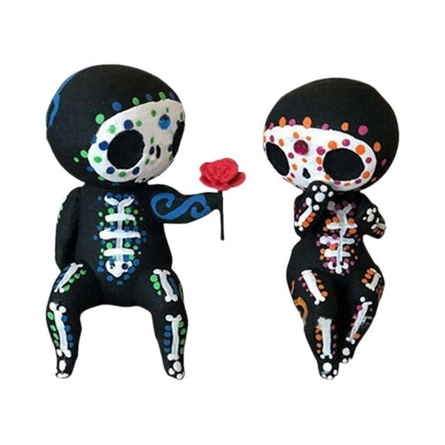 Bearachild Resina Sugar Skull Pareja Estatuilla Estatua Decoración de escritorio Ornamento Regalos de San Valentín parejas Decoración del hogar parejas