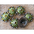 thumbnail image 2 of Set Of 16 Western Screw Back Concho Parrot Green Crystal Bling Cowgirl, 2 of 4