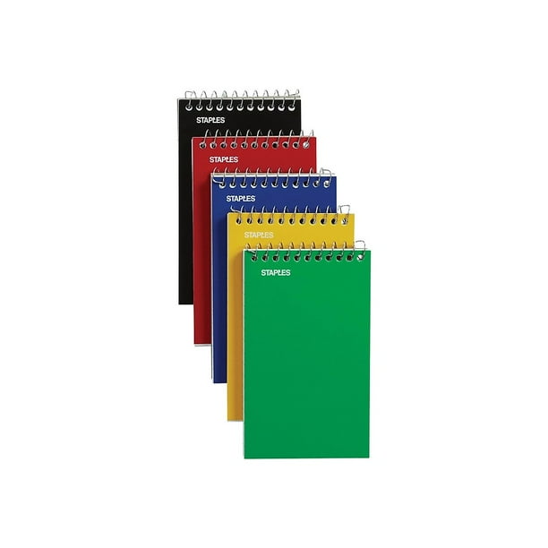 Staples Spiral Memo Books TopOpening College 3"x5" 75 Sh 5 PD/Pk 48 PK