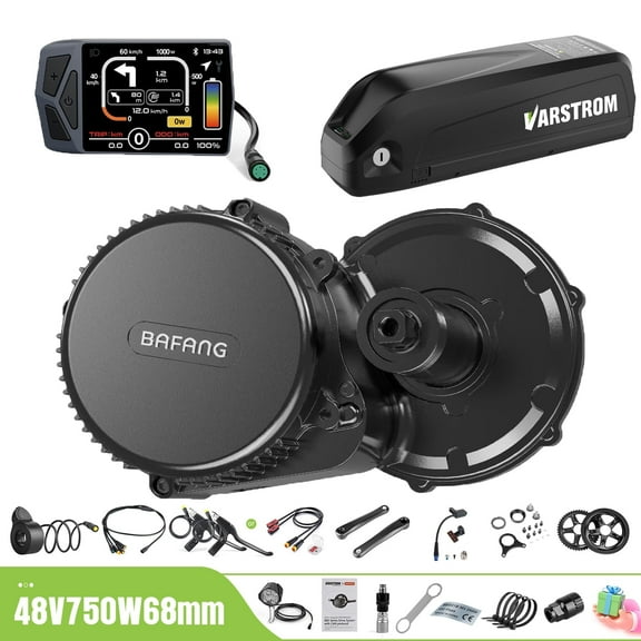 BAFANG Mid Drive Kit 750W BBS02B Electric Bike Conversion Kit 48V Ebike Conversion Kit for 68-73MM Mountain Bike Road Bike EKD01 Display and 48V16Ah Shark Battery