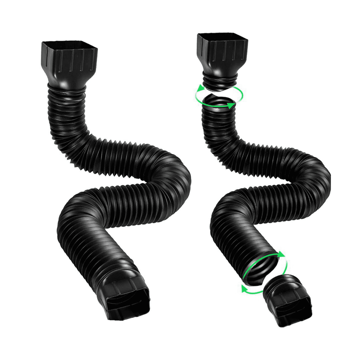 Upgrade Rain Gutter Downspout Extensions, 17In59In Flexible Drain