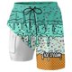 thumbnail image 3 of WILLBEST Pantalones Cortos Deportivos para Hombre, para Fiestas de Verano En La Piscina y Playa, Bañador de Doble Capa con Estampado de Hielo Derretido para Días de Playa y Uso Cómodo., 3 of 3