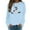 Light Blue, variant on Fgnfyis Women's Halloween Printed Round Neck Long Sleeved Sweatshirt Pullover and Hoodie Hoodies for Women White L