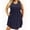 A2-Navy Blue, variant on SHOWMALL Plus Size Summer Dress for Women Lake Blue 3X Casual Sleeveless Crewneck Flowy Pleated Sun Beach Boho Elegant Girls Babydoll Swing Dresses with Pockets