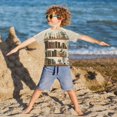 thumbnail image 3 of FORMRS Boys Rash Guard Short Sleeves Swim Shirt Quick Dry UPF 50+ Sun Protection, Sizes 3-12T, Shelf Plants, 3 of 6