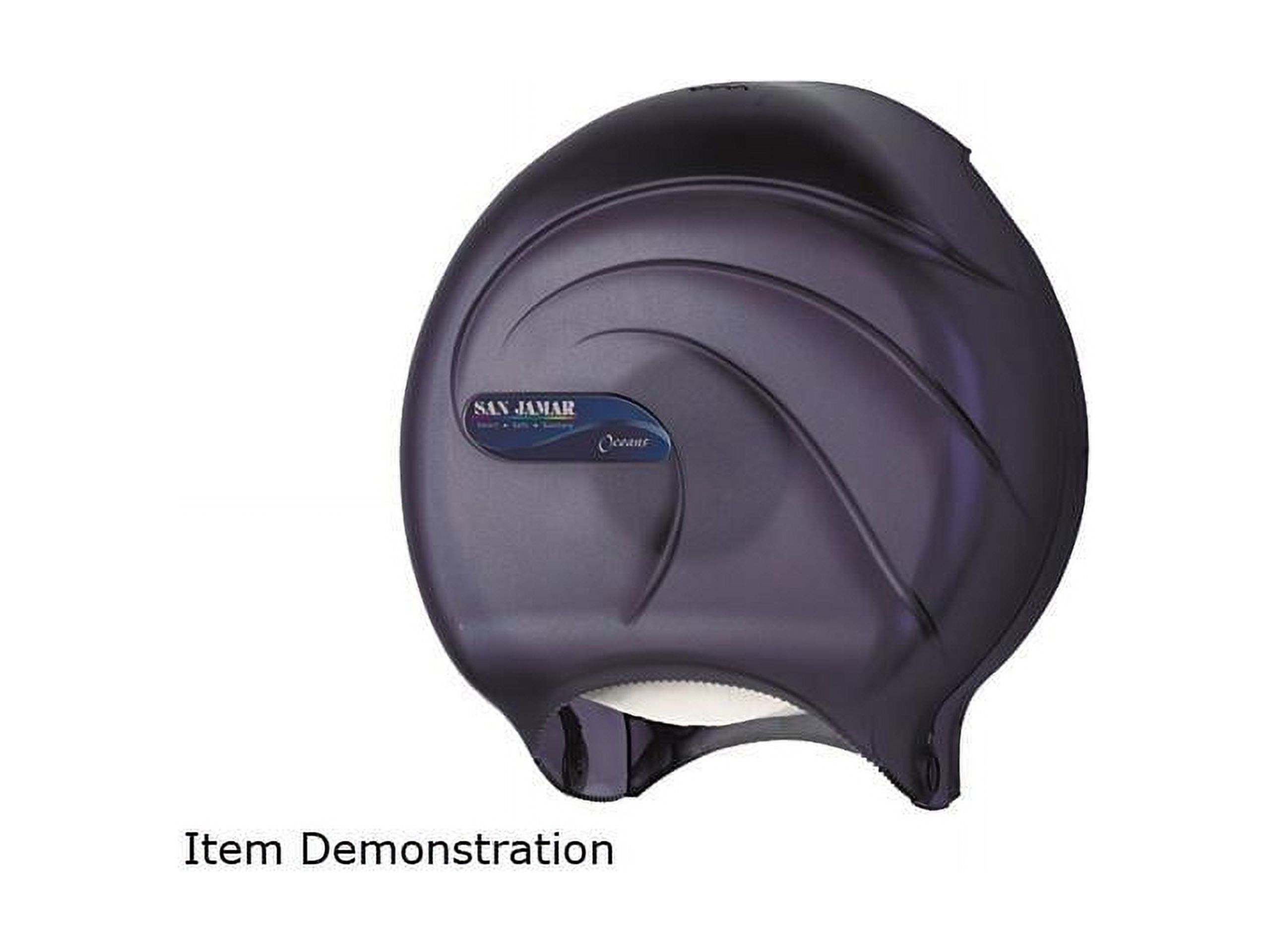 10.25 x 5.63 x 12 Single 9 in. Jumbo Oceans Tissue Dispenser - Transparent Black Pearl