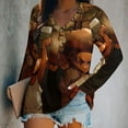 thumbnail image 2 of The Boondocks Womens T Shirts V Neck Long Sleeve Tops Causal Loose Summer T-Shirts M, 2 of 7