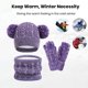 thumbnail image 3 of Conjunto de 3 gorros, bufandas y guantes para niños, de felpa gruesa, de punto, antideslizantes, con bola de pelo decorativa, resistentes al viento, para mantener el calor, para exteriores, para, 3 of 8