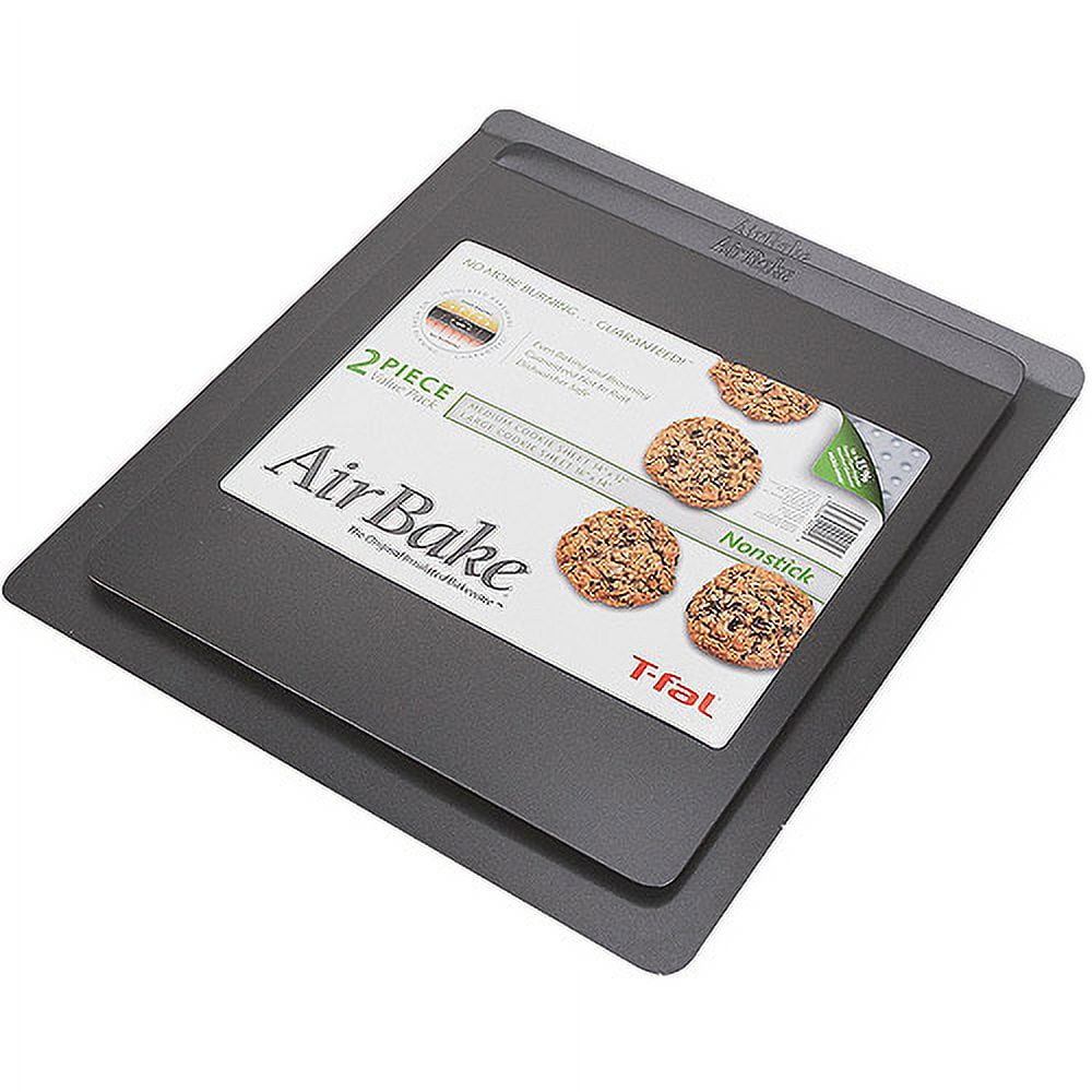 T-Fal AirBake Non-Stick 2-Pack Cookie Sheet Set, 14 x 12 and 16