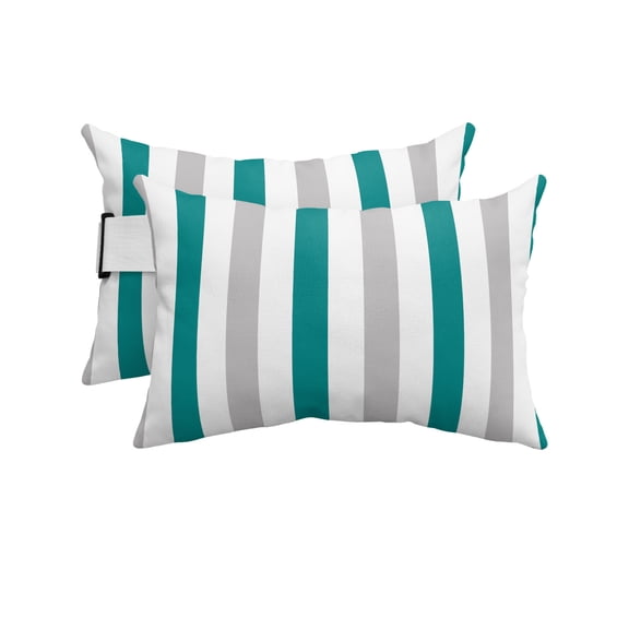 Pack of 4 Outdoor Lumbar Pillow Covers 12x20 Inch, Bronze Grey Stripe Waterproof Throw Pillow Covers Set, Modern Farmhouse Vertical Striped Indoor&Outdoor Decorative Cushion Cases for Patio Porch Car