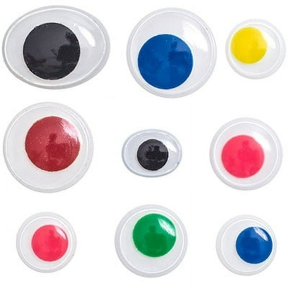 John Bead 100 Pcs Googly Wiggle Eyes Paste On Multi Colors & Sizes Craft Sticker Eyes for DIY Doll Making Supplies