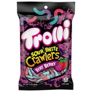 Trolli Sour Brite Crawlers Candy, Very Berry Sour Gummy Worms, 7.2 oz