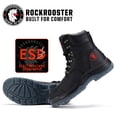 thumbnail image 3 of Rockrooster Men's 7 In. Black Zip-sided Steel Toe Anti-Static Work Boots AK245Z US 14 for Adult, 3 of 7