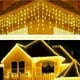 thumbnail image 4 of Cascadas de luces LED Blanco Cálido 6mts 300 luces navideñas decoración luminosa para fiestas,navidad,exteriores e interiores, iluminación para temporada navideña ahorro energético Dosyu DY-ICE300L-CSC, 4 of 10