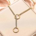 thumbnail image 5 of Heart O ring Slip Chain Necklace for Women Stainless Steel Cuban Chain Heart Necklace Punk Rock Collar Necklace Handmade Adjustable Lariat Y Necklace, 5 of 5