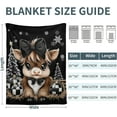 thumbnail image 5 of Christmas Cow Print Fleece Throw Blanket, 40x50 Inch Soft Plush, All-Season Cozy Warm Blanket for Couch, Bed, Sofa, 5 of 12