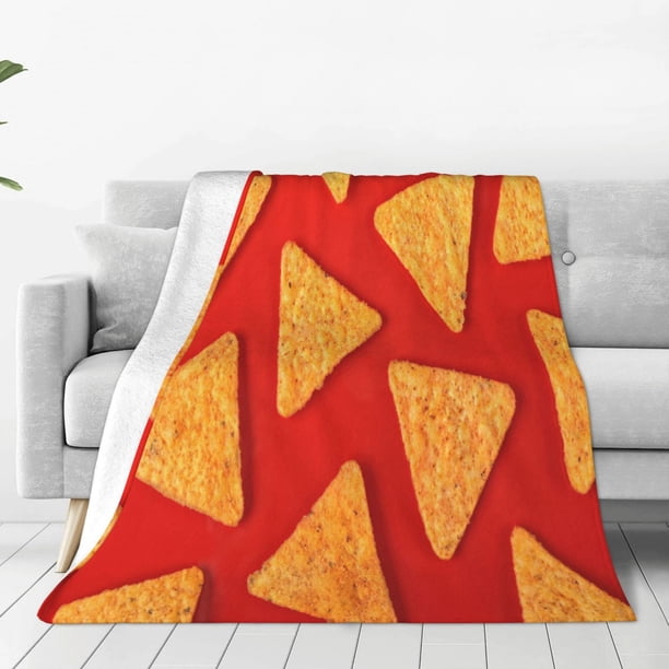 Balery Tortilla chips Manta de Felpa Suave y Acogedora – Cobija de Franela Aterciopelada para Cama, Lavable y Cálida para Sofá, Mascotas, Transpirable-80"x60"