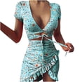 thumbnail image 1 of Vestido HUOGUO Fashion vestido sexy asimétrico con estampado para mujer, 1 of 5