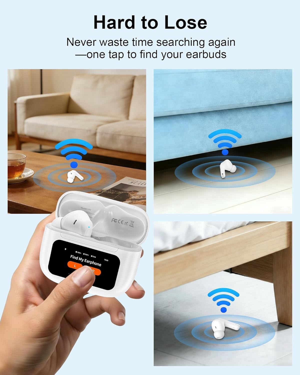 HRTGFD-Pixel Buds Wireless Earbuds for Google Pixel 10/10a/10Pro/10 Pro XL/9/9a/9 Pro XL/9Pro/8/8a/8Pro/7Pro/7/7a/6/6a, Google Earbuds Wireless Headphones Noise Cancelling with Multi-Function Touch S