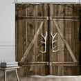 thumbnail image 2 of Wooden Garage Barn Door Shower Curtain 72Wx72H Inch Wood Plank Retro Rustic Farmhouse 12 Pack Metal Hooks Country Decor Fabric Bathroom Polyester Waterproof WW-YMDV, 2 of 6