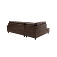 thumbnail image 4 of Lifestyles Sectional 3 PC Brown Faux Leather Right -Facing Chaise Storage Ottoman, 4 of 4