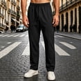 thumbnail image 2 of Mlkoz Mens Pants Summer Breathable Loose Mesh Cool Loose Straight Pants,Black,XXXXL, 2 of 5