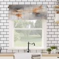 thumbnail image 4 of Abstract Oil Painting Valances for Windows Beige Grey Gradient Watercolor Modern Art Rod Pocket Curtain Valance Window Treatment Short Curtains for Kitchen Living Room, 58"x16", 4 of 5