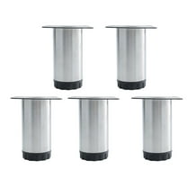 Uxcell 4 Inch Furniture Legs Stainless Steel Feet Sofa Table Cabinet Shelves Leg Replacement Adjustable Height 5pcs
