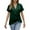 Dark Green, variant on MIXUE Boho Tops For Women Summer Solid Color V Neck Short Sleeve Loose Fashion Tee Shirts Holiday Wear,Gray,M