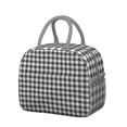 thumbnail image 1 of Checkered Pattern Lunch Tote – Retro Plaid Design, Portable Insulated Cooler Bag for Office and Picnic, 1 of 1