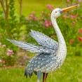 thumbnail image 2 of Set of 2 44" Tall Blue & White Metal Egret Garden Figurines, 2 of 6