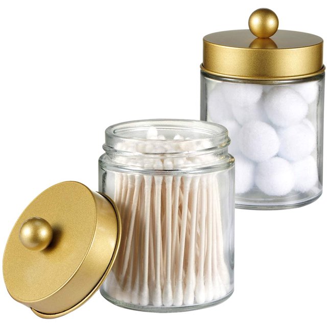 Organizador de almacenamiento Amolliar Bothecary Jarros para baño, paquete de 2