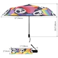 thumbnail image 3 of Pandas with Rainbow Compact Sun Umbrella Windproof Travel Umbrellas for Rain Strong Portable UV Protection, 3 of 8