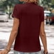 thumbnail image 2 of Camiseta informal de manga corta y cuello redondo para mujer, ideal para estar por casa y para ir al trabajo: versátil y cómoda., 2 of 6