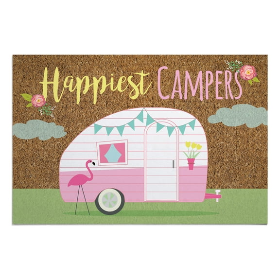 Personalized Planet 27"x18" Happiest Camper Polyester Doormat