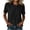 #0101-Black, variant on Favoffer Women's Linen Blend Tunic Blouses Short Sleeve Round Neck Loose Fit Tops for Work Daily Wear