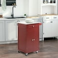 thumbnail image 2 of HOMCOM Kitchen Cart, Stainless Steel Top Small Trolley Towel Rack Red, 2 of 10