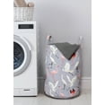 thumbnail image 3 of Flamingo Laundry Bag, Wild Life Tropical Birds Flying Nature on Pale Tone Backdrop, Hamper Basket with Handles Drawstring Closure for Laundromats, 13" x 19", Mauve Multicolor, by Ambesonne, 3 of 4