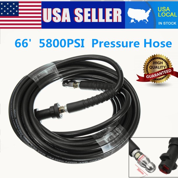 66" 20M 5800PSI High Pressure Washer Sewer Drain Cleaning Hose For Karcher K2 Tool K3 K4