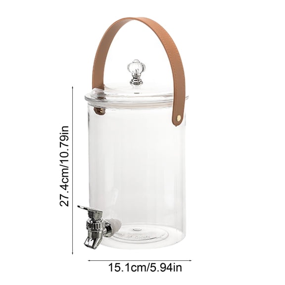 Large Capacity Plastic Beverage Dispenser with Faucet – Leakproof, Heat & Cold Resistant, Integrated Filter, Perfect for Fruit Juices, Iced Tea & Party Use