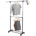 thumbnail image 2 of Kepooman Industrial Rolling Clothing Garment Rack, Adjustable Hanger Rack for Bedroom, 2 of 7