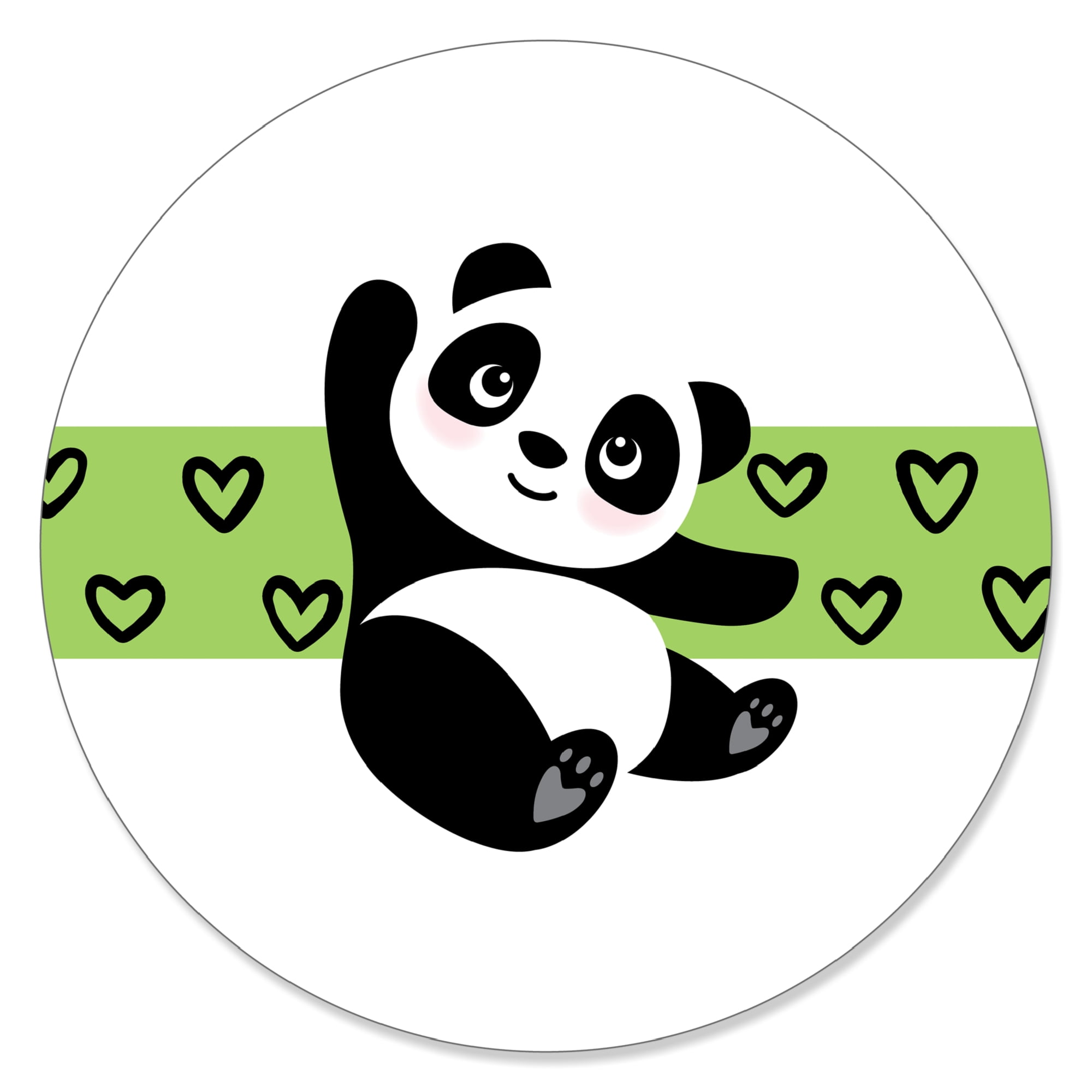 Party Like a Panda Bear Baby Shower or Birthday Party Circle Sticker