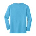 thumbnail image 6 of Port & Company Youth Long Sleeve Core Cotton T-Shirt Aquatic Blue X-Small, 6 of 6