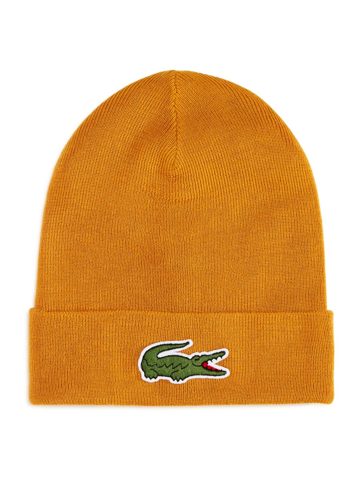 LACOSTE Mens Orange Logo Cotton Fitted Wool Blend Embroidered Beanie Hat Cap - Walmart.com
