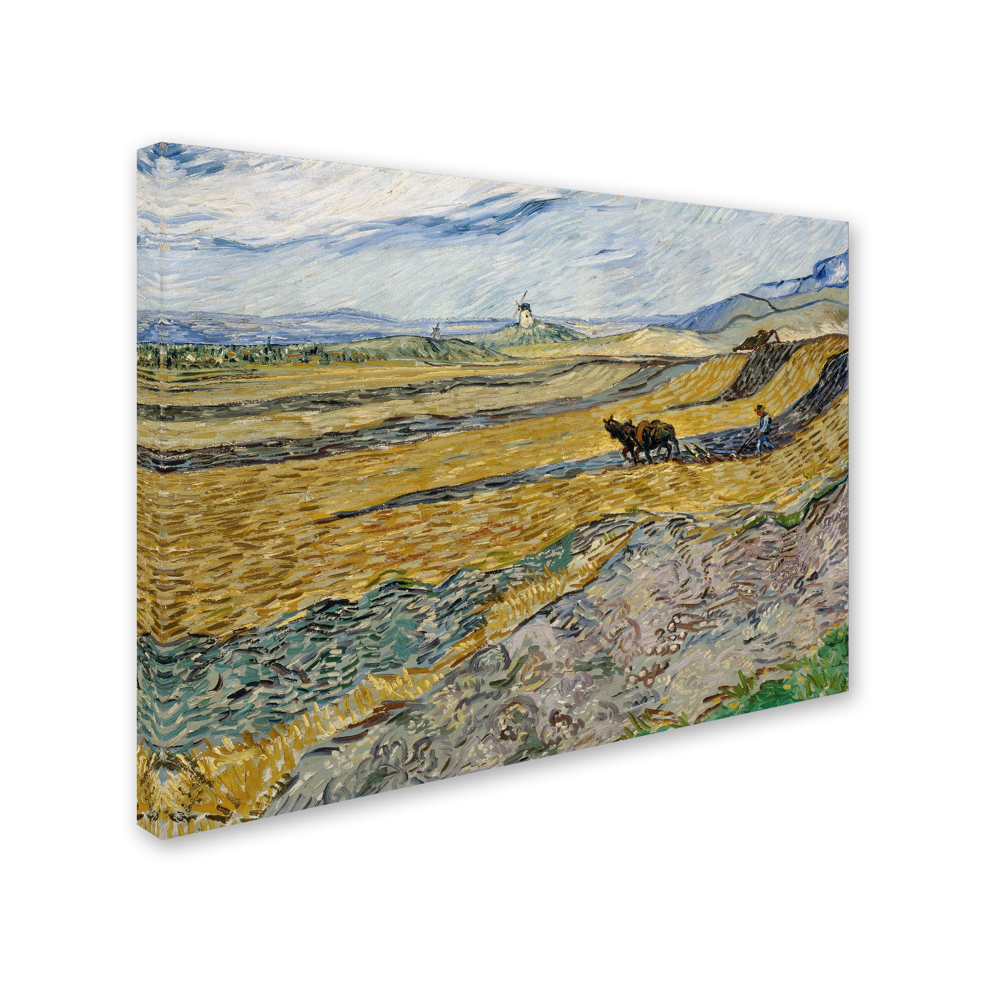Trademark Fine Art 'Enclosed Field With Ploughman' Canvas Art by Van Gogh
